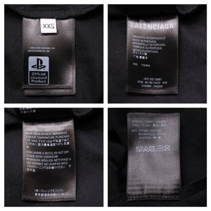 BALENCIAGA バレンシアガ 21AW 黒 ブラック Tシャツ トップス PS5ロゴ 651795 TKVF3 サイズxxs 美品 中古 42285