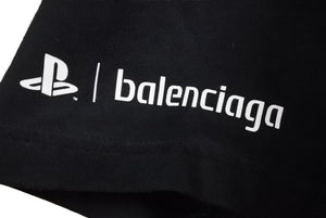 【美品】Balenciaga ロゴシャツ バレンシアガ BALENCIAGA ロゴ プリント 長袖シャツ 黒 UP57