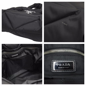 PRADA プラダ トートバッグ 2VG082 パデッド Re Nylon ナイロン 黒 キルティング バッグ 中古 42291