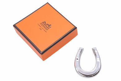 HERMES エルメス マネークリップ H077310FJ00 シルバー ステンレススティール 幸運のシンボル 馬蹄 2022年 42294
