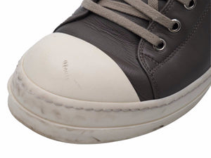 Rick Owens リック オウエンス LPO LOW SNEAKERS MILK 21SS RU21S6891 レザー ラモーンズ グレー サイズ EU40 良品 中古 42298