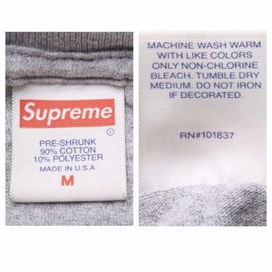 SUPREME シュプリーム アラビック ロングTシャツ 長袖 トップス USA製 コットン ポリエステル グレー ブラック M 美品 中古 4236