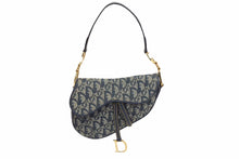 Load image into Gallery viewer, Christian Dior クリスチャンディオール ミニ サドルバッグ トロッター キャンバス レザー RU 0060 ネイビー 美品 中古 42370
