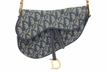Load image into Gallery viewer, Christian Dior クリスチャンディオール ミニ サドルバッグ トロッター キャンバス レザー RU 0060 ネイビー 美品 中古 42370