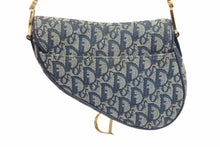Load image into Gallery viewer, Christian Dior クリスチャンディオール ミニ サドルバッグ トロッター キャンバス レザー RU 0060 ネイビー 美品 中古 42370