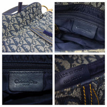 Load image into Gallery viewer, Christian Dior クリスチャンディオール ミニ サドルバッグ トロッター キャンバス レザー RU 0060 ネイビー 美品 中古 42370