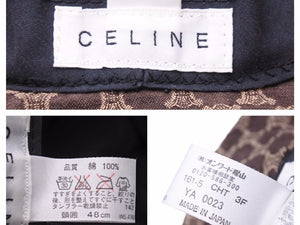 CELINE セリーヌ マカダム柄 バケットハット キッズ ブラウン ロゴ 帽子 美品 中古 42381