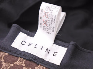 CELINE セリーヌ マカダム柄 バケットハット キッズ ブラウン ロゴ 帽子 美品 中古 42381