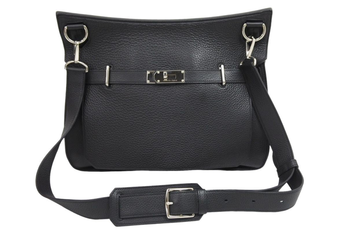 極美品 エルメス HERMES ジプシエール37 □N刻 ブラック シルバー金具 