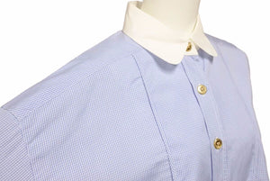 MIUMIU ミュウミュウ ギンガムチェックシャツ 長袖シャツ トップス 2022S コットン ホワイト ブルー サイズ38 美品 中古 42403