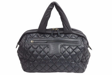 CHANEL シャネル 2012年 16番台 ハンドバッグ ココマーク ナイロン キルティング 美品 中古 42422