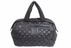 CHANEL シャネル 2012年 16番台 ハンドバッグ ココマーク ナイロン キルティング 美品 中古 42422