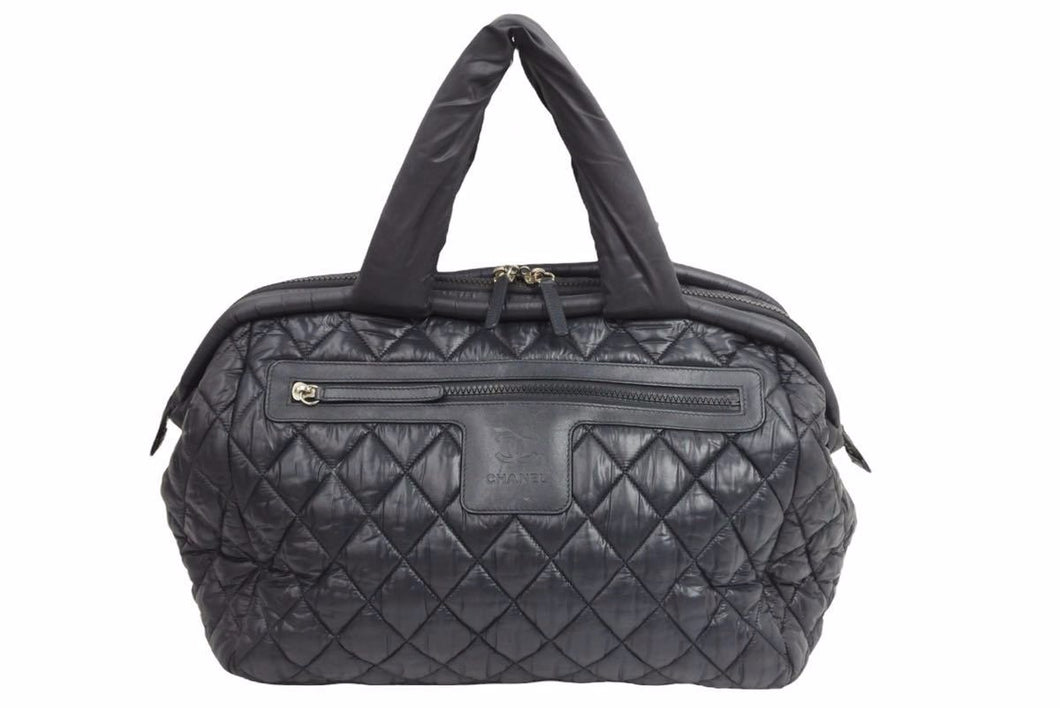 CHANEL シャネル 2012年 16番台 ハンドバッグ ココマーク ナイロン キルティング 美品 中古 42422