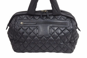 CHANEL シャネル 2012年 16番台 ハンドバッグ ココマーク ナイロン キルティング 美品 中古 42422