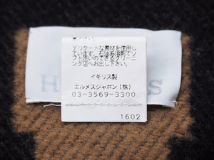 Hermes エルメス Avalon アヴァロン ウール カシミヤ混 ブランケット ホーム インテリア ラグ 135×170 美品 42435