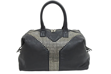 YVES SINT LAURENT イヴサンローラン トートバッグ ハンドバッグ イージーロック スタッズ ブラック レザー 美品 中古 42461 
