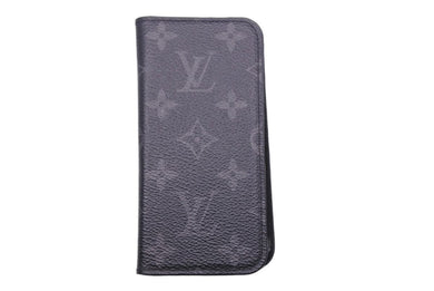 Louis Vuitton ルイヴィトン iphone8 アイフォンエイト モノグラム スマホケース スマホカバー ブラック レザー 美品 中古 42468