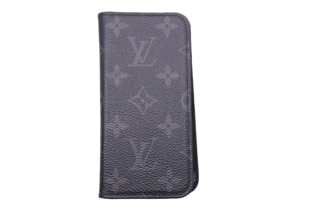 Louis Vuitton ルイヴィトン iphone8 アイフォンエイト モノグラム スマホケース スマホカバー ブラック レザー 美品 中古 42468
