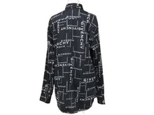 画像をギャラリービューアに読み込む, GIVENCHY ジバンシー ジバンシィ ロゴプリントシャツ オールオーバーロゴシャツ コットン 19AW ブラック サイズ39 美品 中古 42472