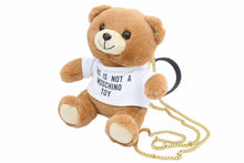 画像をギャラリービューアに読み込む, 極美品 MOSCHINO モスキーノ 2way ショルダーバッグ テディベア ハンドバッグ 鞄 カバン ロゴ 斜め掛け 中古 42474