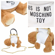 画像をギャラリービューアに読み込む, 極美品 MOSCHINO モスキーノ 2way ショルダーバッグ テディベア ハンドバッグ 鞄 カバン ロゴ 斜め掛け 中古 42474