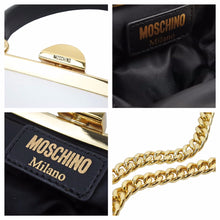 画像をギャラリービューアに読み込む, 極美品 MOSCHINO モスキーノ 2way ショルダーバッグ テディベア ハンドバッグ 鞄 カバン ロゴ 斜め掛け 中古 42474
