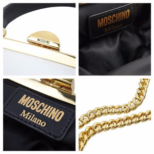 極美品 MOSCHINO モスキーノ 2way ショルダーバッグ テディベア ハンドバッグ 鞄 カバン ロゴ 斜め掛け 中古 42474