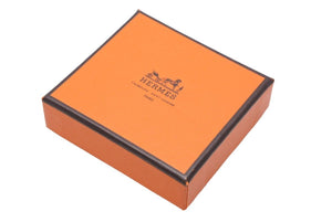 HERMES エルメス セリエ ウッド ロゴ イヤリング ラウンド型 ピアス アクセサリー 木製 ブラウン シルバーカラー 美品 中古 42476