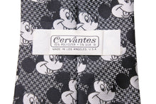 Load image into Gallery viewer, Cervantes セルバンテス ネクタイ ミッキーマウス DISNEY ディズニー スーツ ポリエステル シルク ブラック グレー 美品 中古 42487