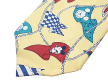 Load image into Gallery viewer, Lloyd&#39;s ロイズ ディズニー ミッキー ネクタイ イエロー 小物 スーツ コットン 美品 中古 42488