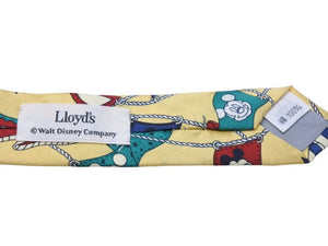 Lloyd's ロイズ ディズニー ミッキー ネクタイ イエロー 小物 スーツ コットン 美品 中古 42488