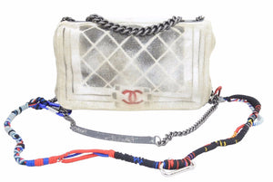 名作 CHANEL シャネル マトラッセ チェーン ショルダーバッグ アクト2 キャンバス グレー 19番台 ペンキ 美品 中古 42492