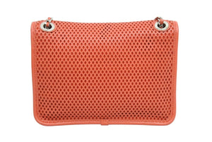 新品同様 CHANEL シャネル マトラッセ パンチング ショルダーバッグ 17番台 ココマーク レザー レッド シルバー金具 中古 42497