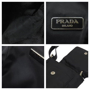PRADA プラダ ミニショルダーバッグ ナイロン ロゴ プレート ブラック 斜め掛け カバン 鞄 美品 中古 42511