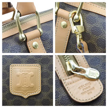 Load image into Gallery viewer, CELINE セリーヌ マカダム柄 2way ハンドバッグ ショルダーバッグ M11 ロゴ ゴールド金具 カバン 鞄 ブラウン 美品 中古 42514
