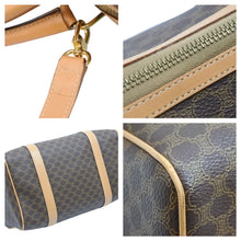 Load image into Gallery viewer, CELINE セリーヌ マカダム柄 2way ハンドバッグ ショルダーバッグ M11 ロゴ ゴールド金具 カバン 鞄 ブラウン 美品 中古 42514