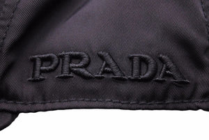 PRADA プラダ キャップ ロゴ ブラック 帽子 小物 ナイロン サイズS 中古 42515