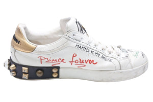 DOLCE&GABBANA ドルチェアンドガッバーナ PORTOFINO ポルトフィーノ スニーカー プリント パッチ&スタッズ装飾 中古 42523
