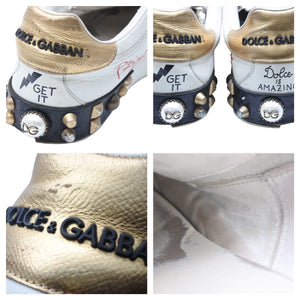 DOLCE&GABBANA ドルチェアンドガッバーナ PORTOFINO ポルトフィーノ スニーカー プリント パッチ&スタッズ装飾 中古 42523