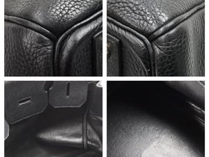 美品 HERMES エルメス バーキン オータクロア40 ブラック ノワール シルバー金具 トゴ □H刻印 2004年 中古 42534