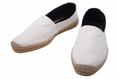 Saint Laurent サンローラン エンブロイダリー エスパドリーユ スリッポン スニーカー ベージュ ブラック サイズ42 美品 中古 42549