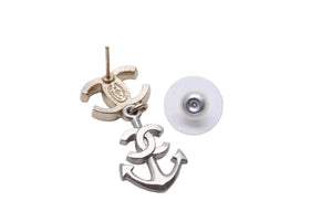 CHANEL シャネル ピアス ココマーク イカリ 18A 2018年 ラインストーン小物 2.8g アクセサリー ジュエリー ロゴ 美品 中古 42561