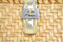 Load image into Gallery viewer, courreges クレージュ かごバッグ ショルダーバッグ ゴールド金具 ロゴ 鞄 カバン 斜め掛け 中古 42572