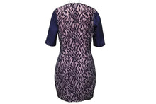 Load image into Gallery viewer, Christian Dior クリスチャンディオール ワンピース レース ブルー ピンク トップス 半袖 4C21687W1314 サイズ36 美品 中古 42578