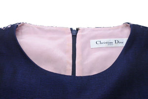 Christian Dior クリスチャンディオール ワンピース レース ブルー ピンク トップス 半袖 4C21687W1314 サイズ36 美品 中古 42578