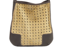 Load image into Gallery viewer, LOEWE ロエベ ワンショルダーバッグ Lロゴ カッティング スエード レザー ベージュ ダークブラウン ゴールド金具 中古 42581