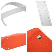 Load image into Gallery viewer, courreges クレージュ ハンドバッグ レッド ホワイト ロゴ カバン 鞄 シルバー金具 レザー 中古 42582