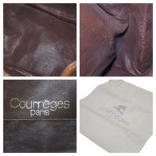 Load image into Gallery viewer, courreges クレージュ ショルダーバッグ 巾着 ベージュ ロゴ 斜め掛け カバン 鞄 中古 42584