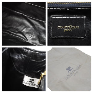 courreges クレージュ ショルダーバッグ レザー ロゴ ゴールド