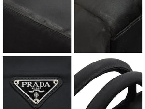 PRADA プラダ トートバッグ ハンドバッグ 三角ロゴプレート カバン B3806 テスート ブラック 良品 中古 42630